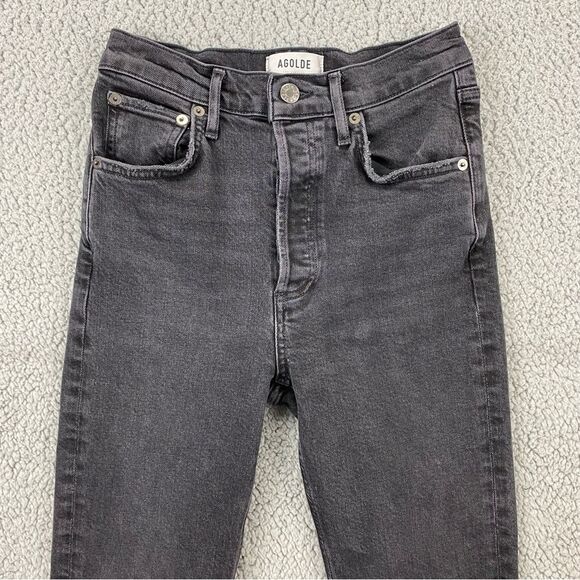 AGOLDE Women's Riley High Rise Straight Crop Button Fly Jeans  |   Size:  24 - Picture 2 of 14